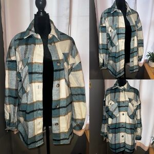 Plaid Button-Up Jacket
